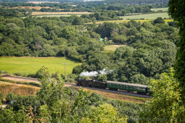 chugging through the countryside