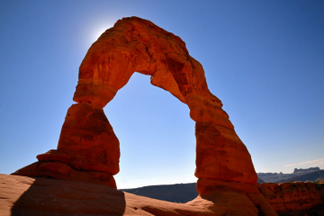 Delicate arch in silouette cleaned