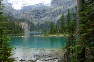 lake O'Hara first glimpse