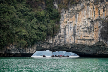 Halong Bay Boat Tunnel