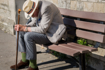 man at the train station