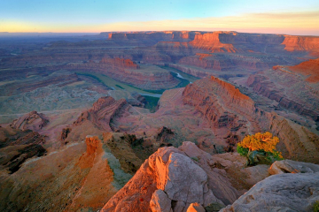 Sunlight warming the ridges of deadhorse canyon