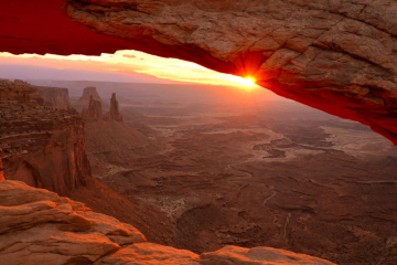 Suns morning wink at Mesa arch